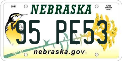 NE license plate 95PE53