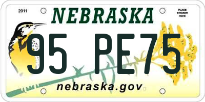 NE license plate 95PE75