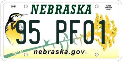 NE license plate 95PF01