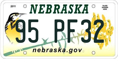 NE license plate 95PF32