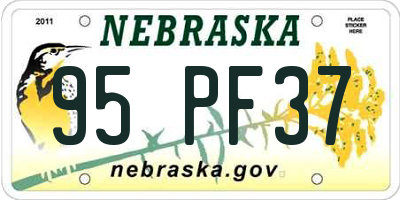NE license plate 95PF37