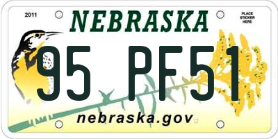 NE license plate 95PF51