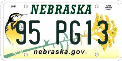 NE license plate 95PG13
