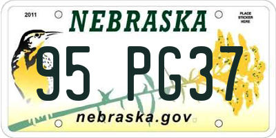 NE license plate 95PG37