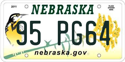 NE license plate 95PG64