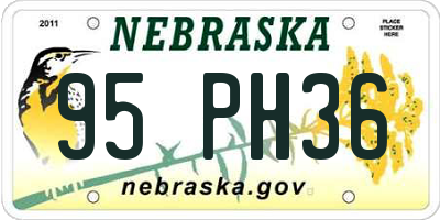 NE license plate 95PH36