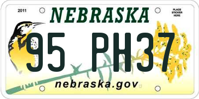 NE license plate 95PH37