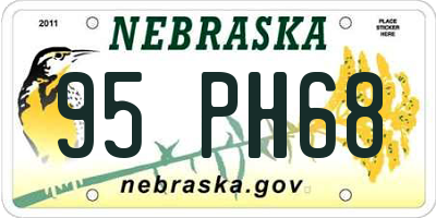NE license plate 95PH68