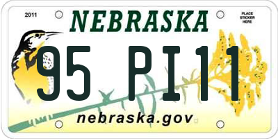NE license plate 95PI11