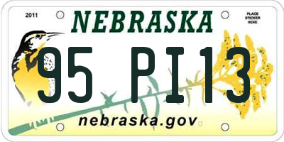 NE license plate 95PI13