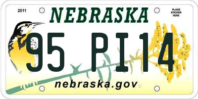 NE license plate 95PI14