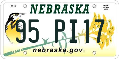 NE license plate 95PI17