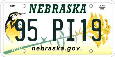 NE license plate 95PI19