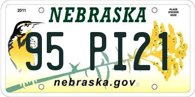 NE license plate 95PI21