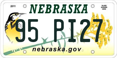 NE license plate 95PI27