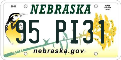 NE license plate 95PI31