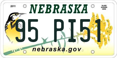 NE license plate 95PI51