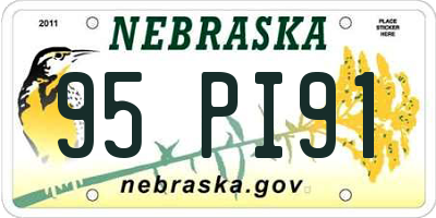 NE license plate 95PI91