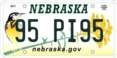 NE license plate 95PI95