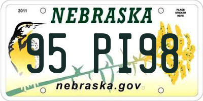 NE license plate 95PI98