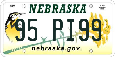NE license plate 95PI99
