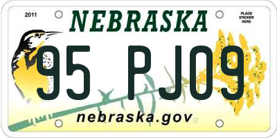 NE license plate 95PJ09
