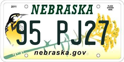 NE license plate 95PJ27