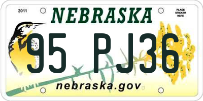 NE license plate 95PJ36