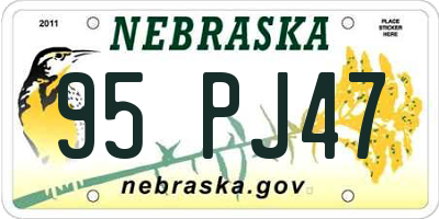 NE license plate 95PJ47
