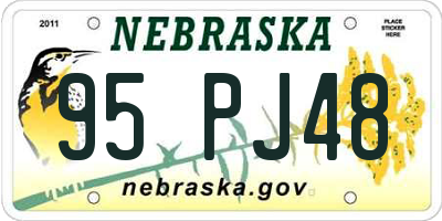 NE license plate 95PJ48