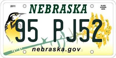 NE license plate 95PJ52