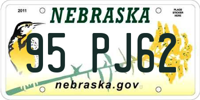 NE license plate 95PJ62