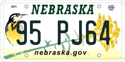 NE license plate 95PJ64
