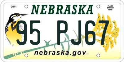NE license plate 95PJ67