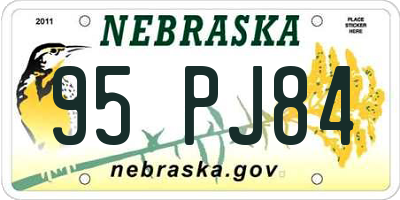 NE license plate 95PJ84