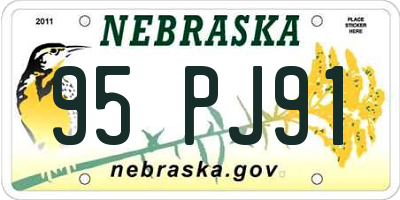 NE license plate 95PJ91