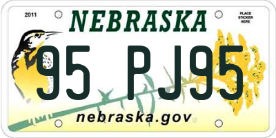 NE license plate 95PJ95