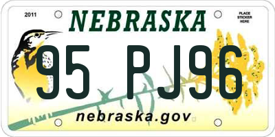 NE license plate 95PJ96