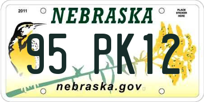 NE license plate 95PK12