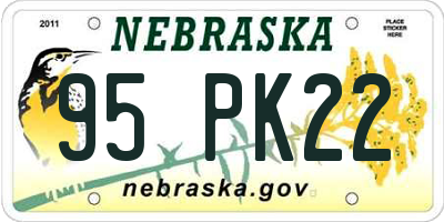 NE license plate 95PK22