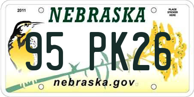 NE license plate 95PK26