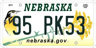NE license plate 95PK53