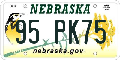 NE license plate 95PK75