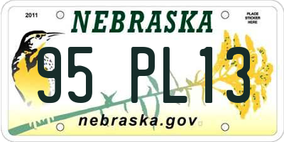 NE license plate 95PL13