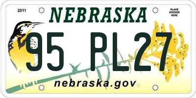 NE license plate 95PL27