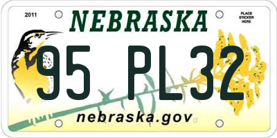 NE license plate 95PL32