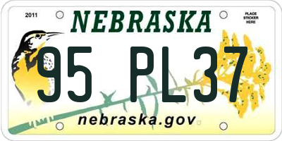 NE license plate 95PL37