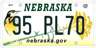 NE license plate 95PL70