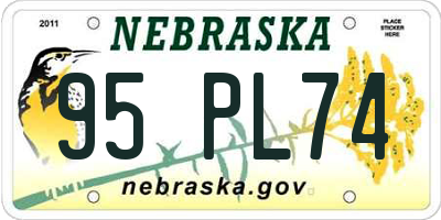 NE license plate 95PL74