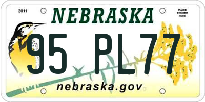 NE license plate 95PL77